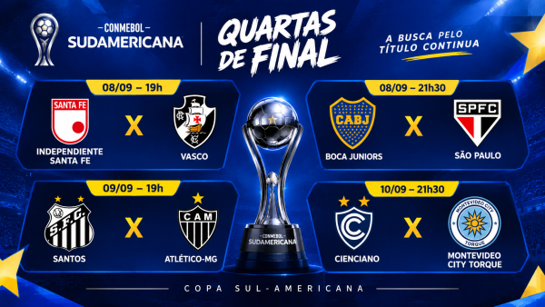Sul-Americana: quartas de final começam com quatro brasileiros na briga pelo título