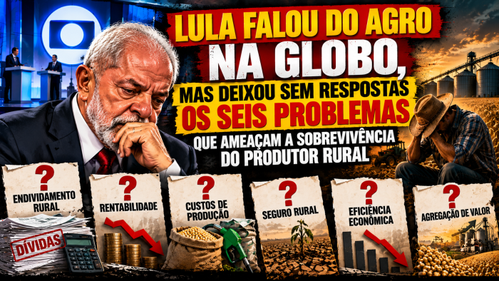 LULA FALOU DO AGRO NA GLOBO, MAS DEIXOU SEM RESPOSTAS OS SEIS PROBLEMAS QUE AMEAÇAM A SOBREVIVÊNCIA DO PRODUTOR RURAL