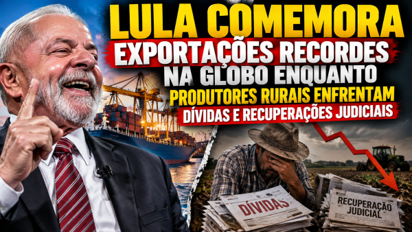 LULA COMEMORA EXPORTAÇÕES RECORDES NA GLOBO ENQUANTO PRODUTORES RURAIS ENFRENTAM DÍVIDAS E RECUPERAÇÕES JUDICIAIS