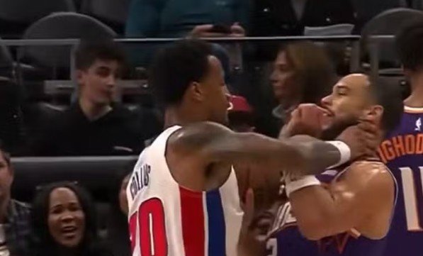 John Collins aperta pescoço de Dillon Brooks durante confusão em amistoso da NBA