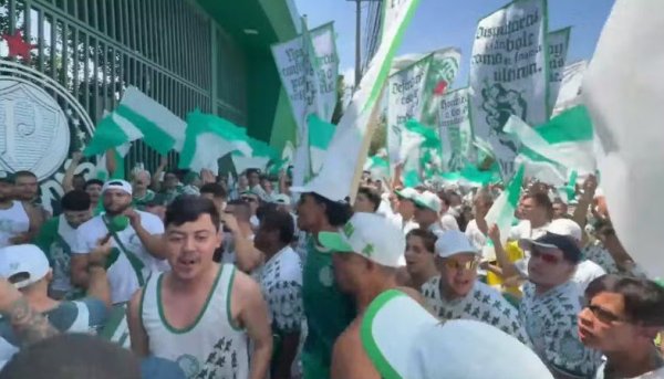 “Domingo é guerra”: torcida do Palmeiras faz manifestação na véspera do Dérbi contra o Corinthians